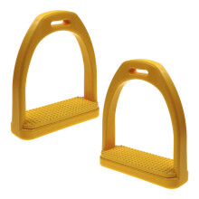Universal Plastic Horse Stirrups With Skid Rubber-Yellow