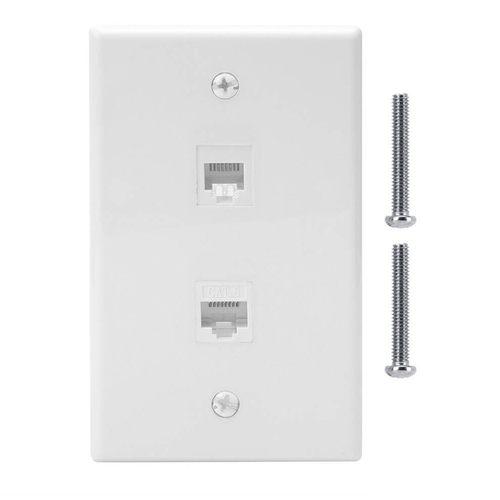 2-Port Ethernet Wall Plate, Completely Assembled Cat6 Keystone Connectors, Ideal For Home Decoration And Office Building Installations 9138057478983