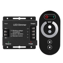 Kontroler ściemniacza LED do taśm świetlnych, cyfrowy ściemniacz PWM, ściemniacz LED DC12V-24V z obudową aluminiową i sterowaniem jasnością
