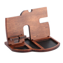 Eco-Friendly Solid Wood Construction, Men's Desk Organizer Wooden Phone Docking Station, Unique Gift For Him, Suitable For Study Room Home Office Dorm