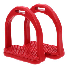 Durables Plastic equestrians Stirrups Slip Rubber Inserts-Red