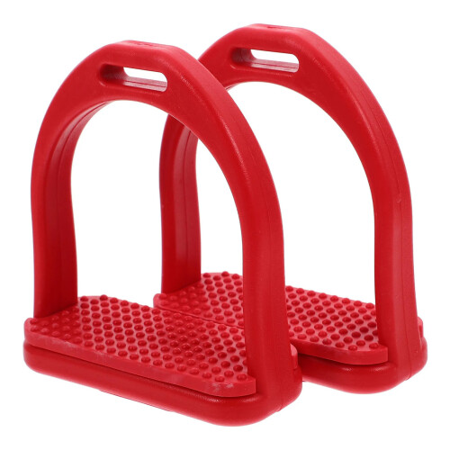 Durables Plastic equestrians Stirrups Slip Rubber Inserts-Red