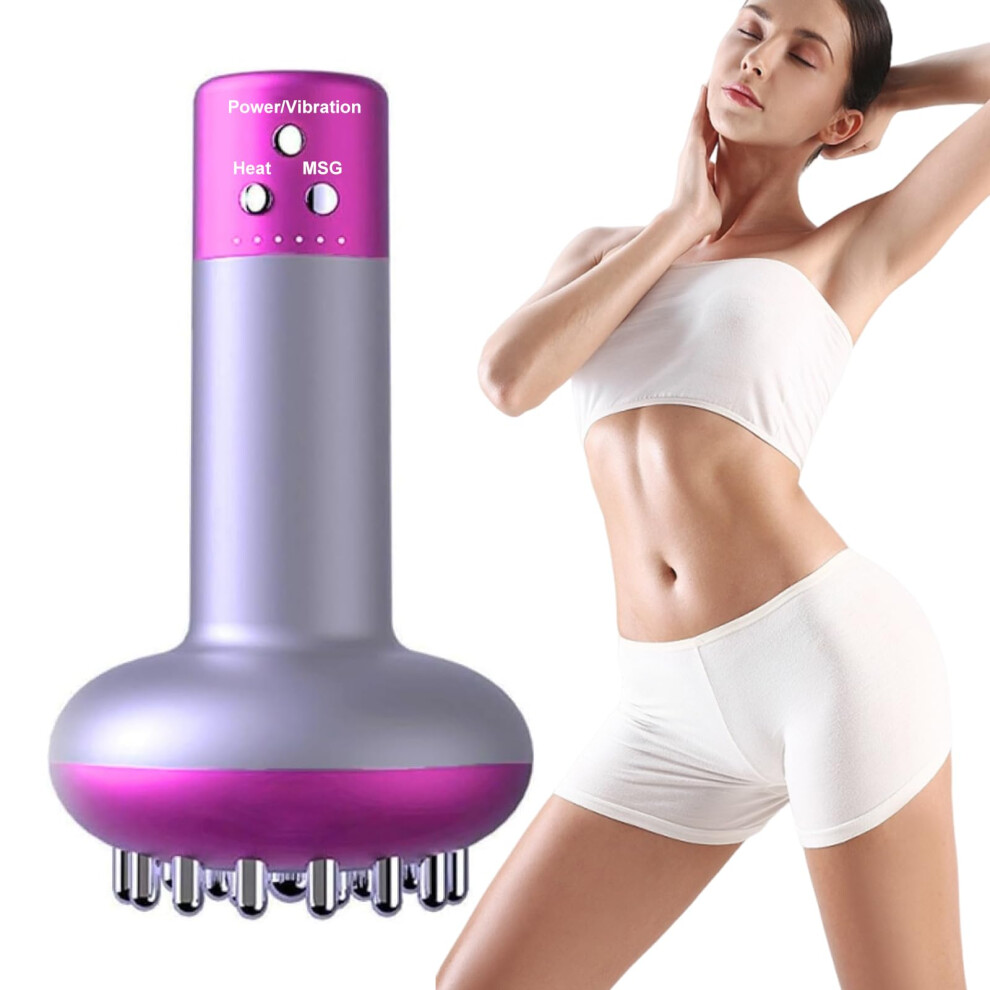 Purple Lymphatic Drainage Massager With Heat And Vibration For Cellulite And Stretch Marks,