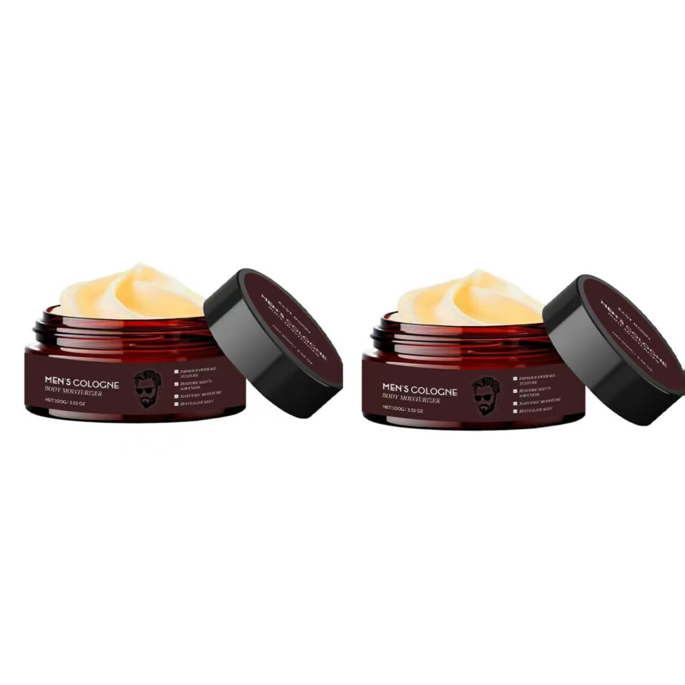 Men's Cologne Body Butter with Pheromone Infusion, LongLasting Woody Scent, Deep Hydration