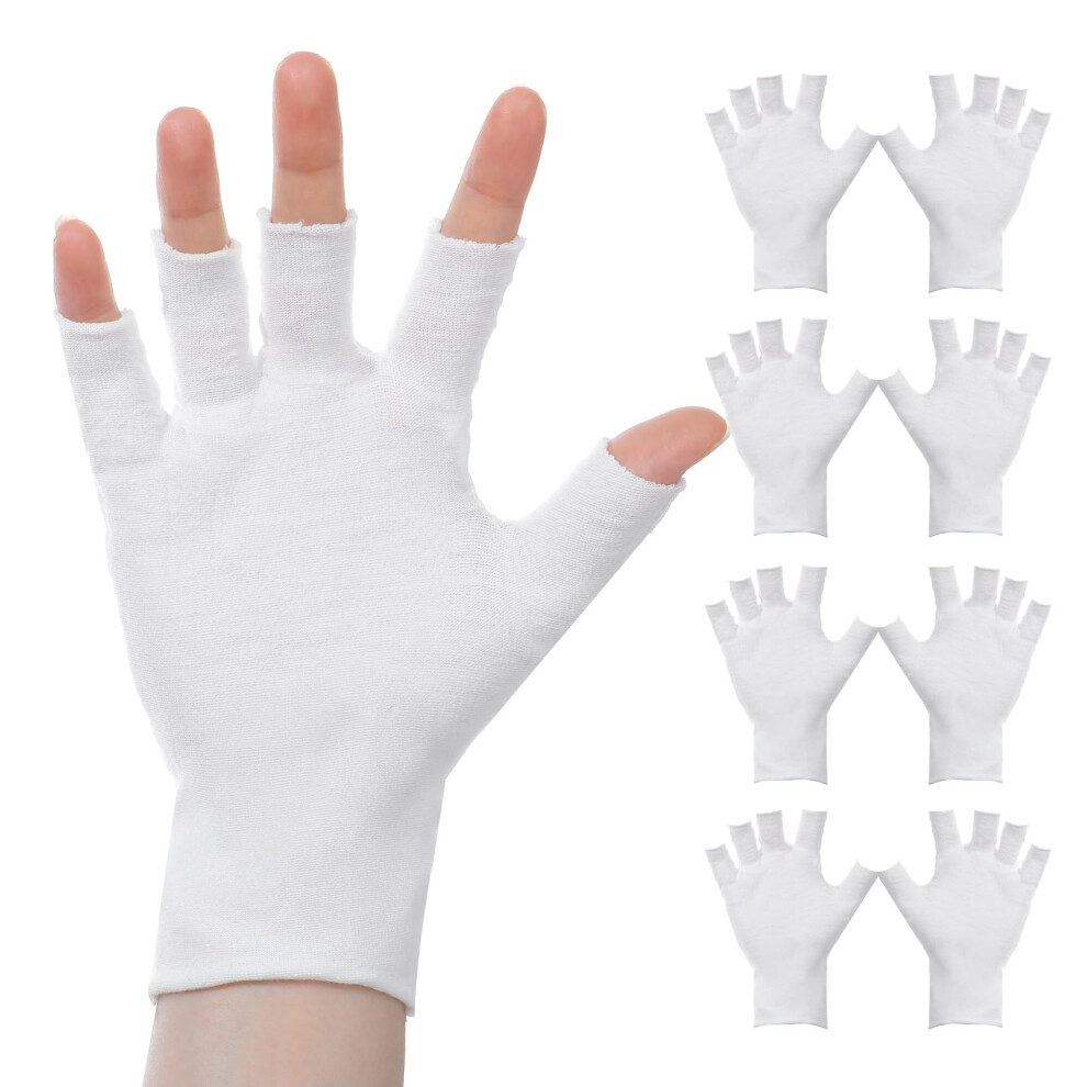 Eczema Gloves Fingerless Cotton for Dry Hands Overnight Moisture Lock Breathable Adult Fit