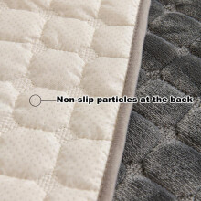 (Khaki, 4-Seater 36*83inch+90*210cm) Plush Anti-Slip Thick Sofa Cover, Sofa Slipcover, Flannel Sofa Pad, Universal Four-Season Use, Soft