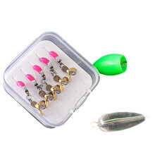 5Pcs Fly Fishing Fly Set Double Hook Fly-Pink nymph number 12
