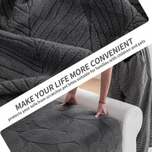 (Cream, L-shaped sofa) 1pc Leaf Sound Elastic Sofa Cushion Cover, Modern Anti-Slip Sofa Slipcover, Universal Sofa Protector