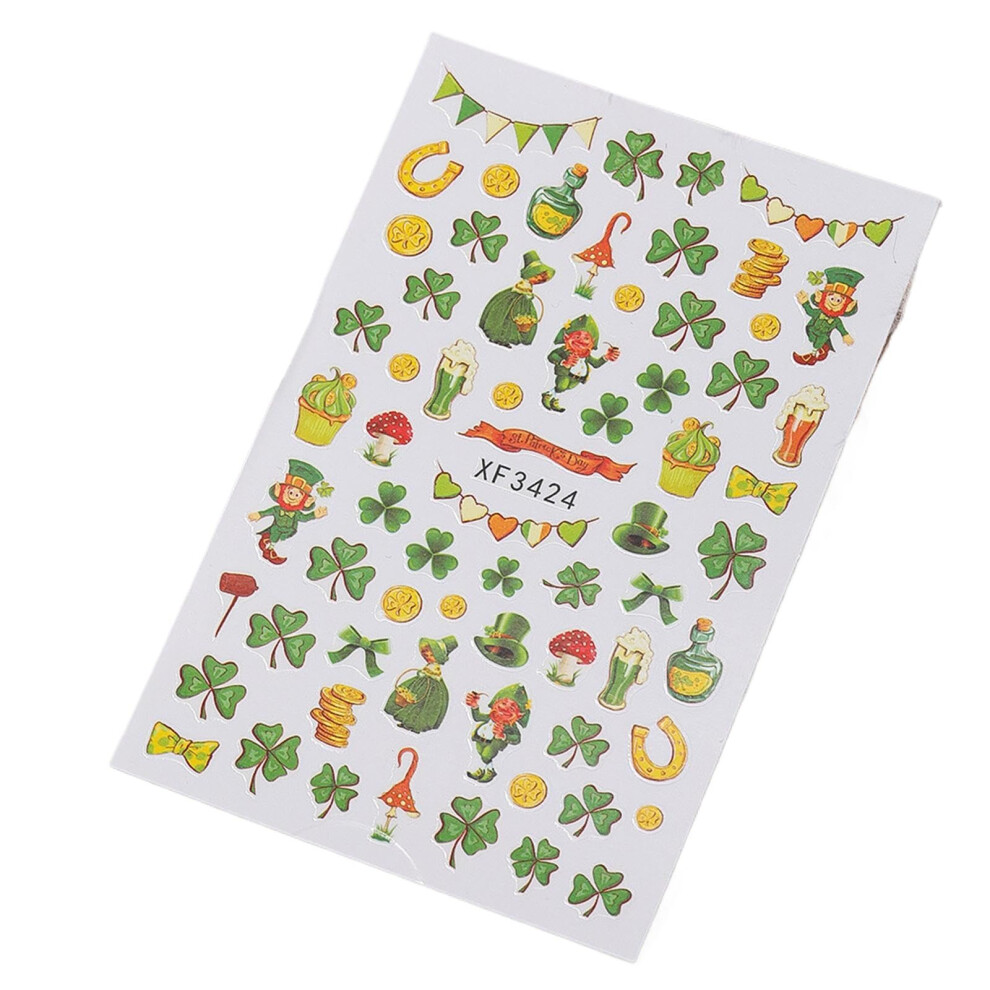 Green St. Patrick's Day Nail Stickers Clover Selfadhesive Shamrock Decals For Festive Nails Ref: 7193