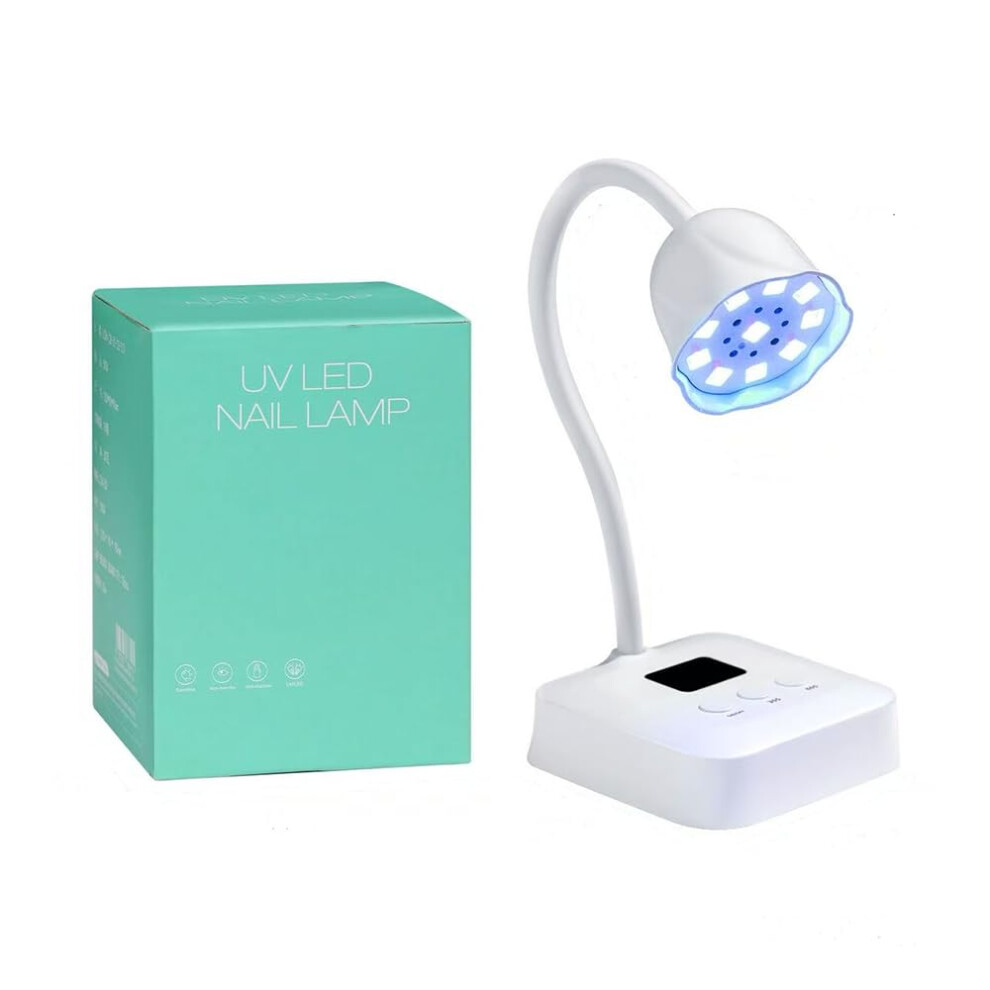 UV LED Nail Lamp 30W Rechargeable Cordless Nail Dryer with Auto Sensor and Flexible Gooseneck for Gel