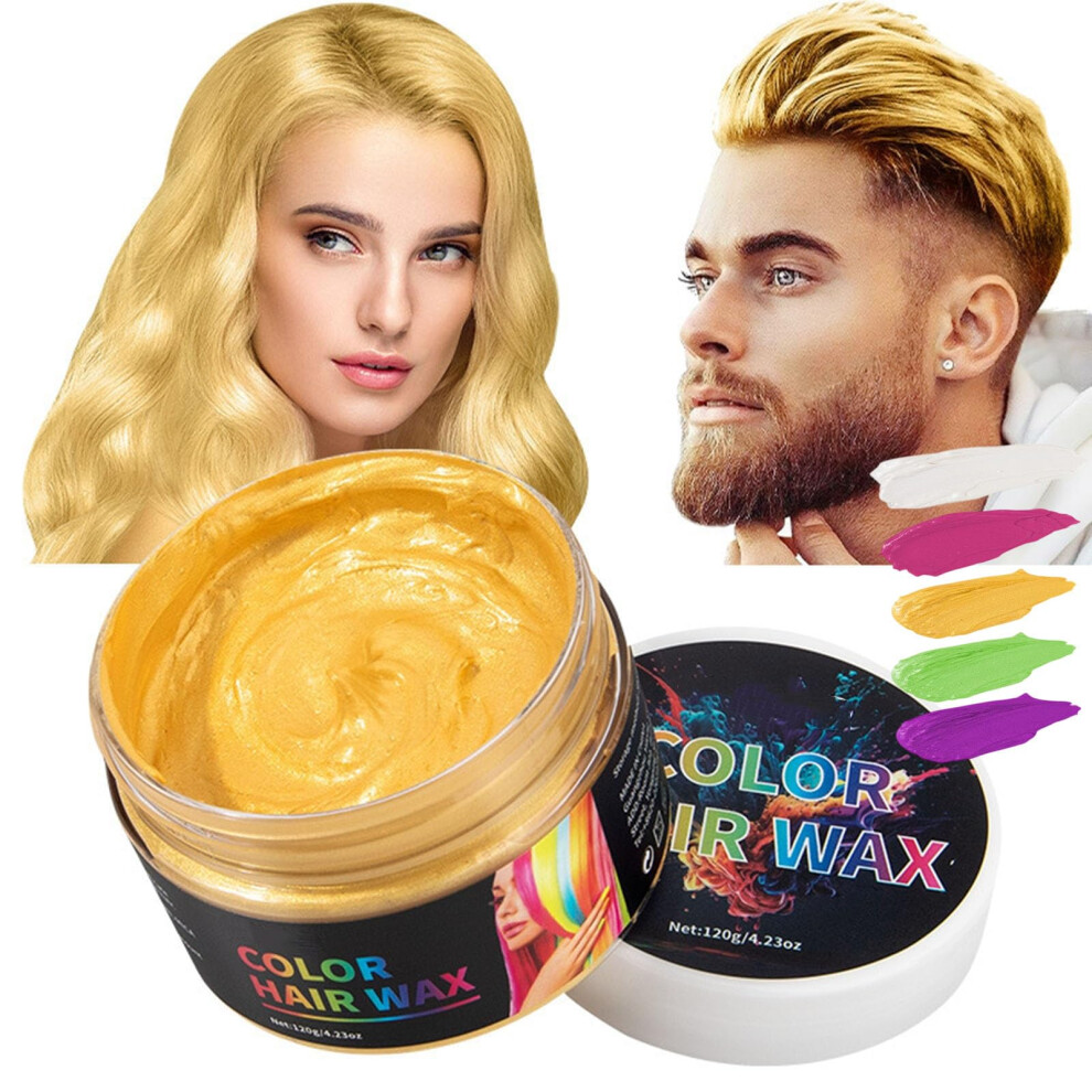 Golden/Cream Temporary Hair Color Wax 4.23 Oz, Washable Styling For Men And Women, Instant Highlights For Party And Cosplay