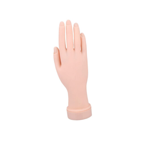 Practice Hand for Nail Art with Bendable Joints, Realistic Manicure Training Hand with Removable Tips