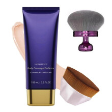 Waterproof Tattoo Cover Up Makeup with Dual Brushes, Full Coverage Concealer for Legs and Body (#01 Fair Set B)
