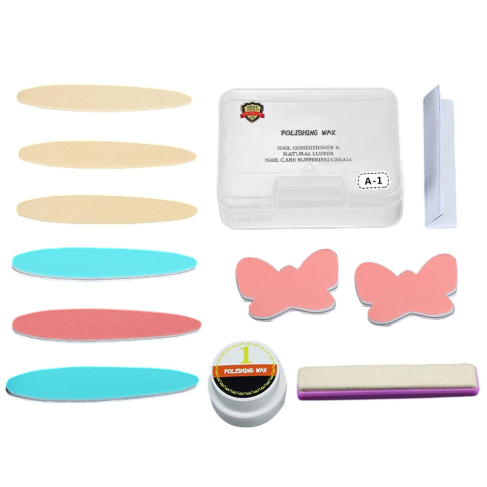 Manicure Kit with Japanese Nail Buffer for Natural Nails, ThreeStep Shine and Strengthening Set
