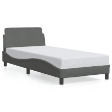 (dark grey, 90 x 190 cm) vidaXL Bed Frame with Headboard Bedroom Bed Base Mattress Foundation Fabric