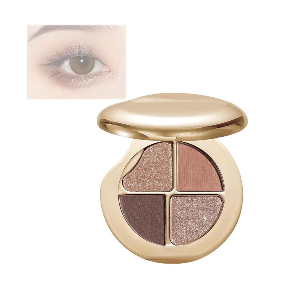 Eyeshadow and Highlighter Palette 4 Colors Longlasting Multiuse Eye and Cheek Makeup 04