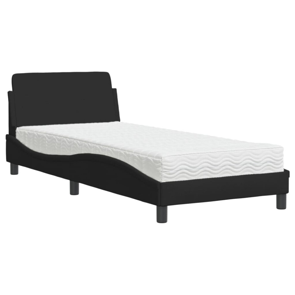 Vidaxl (Black) Bed With Mattress Bed Base Home Mattress Foundation Bedstead Fabric
