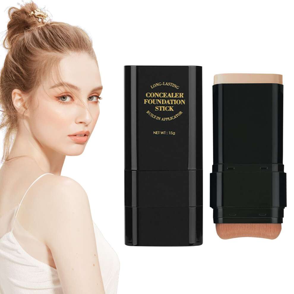 Cream Foundation Stick Full Coverage With Brush Doublehead Hydrating Longlasting Concealer