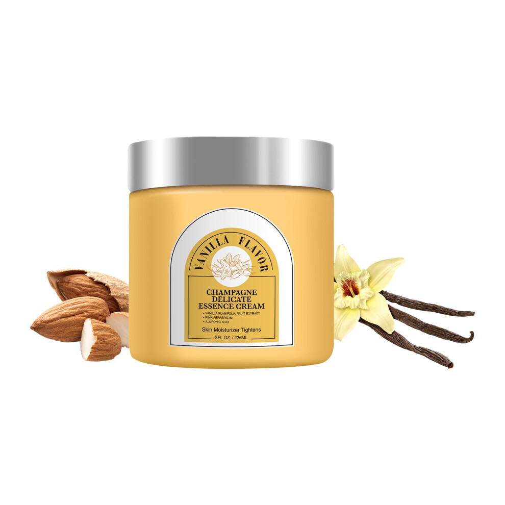 Firming Body Cream with Shea Butter and Caviar Extract, Vanilla Scent Moisturizer for Smooth Skin