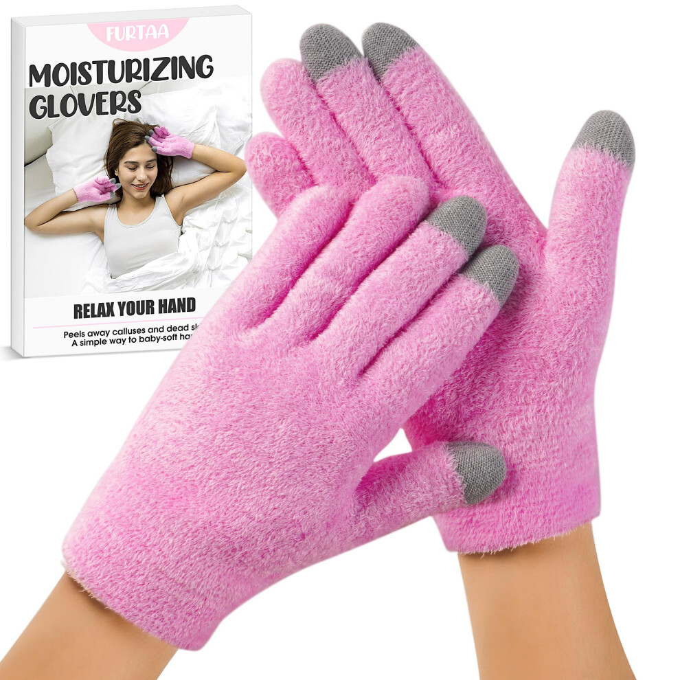 Cream Moisturizing Gel Gloves With Touchscreen Fingertips For Dry Cracked Hands And Overnight Hydration