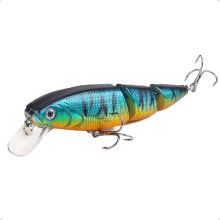 Artificial Bait Wobbler, 3Piece Jointed Predator Lure For Pike Perch Zander, BlueGreen