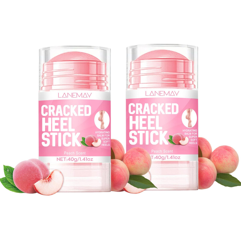 Peach Heel Balm Stick Duo With Scent For Cracked Heels And Dry Feet Deep Hydration Treatment