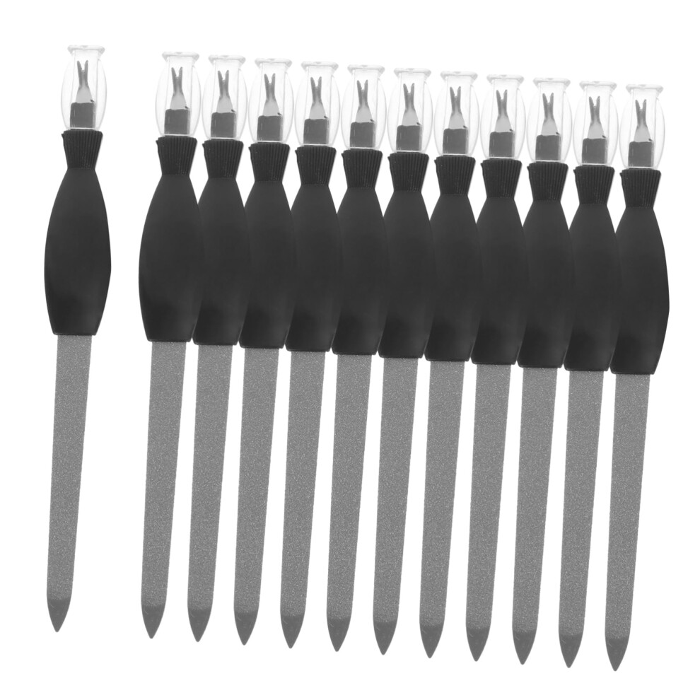 Nail Care Kit with DualGrit File and VShaped Cuticle Pusher, 12pcs Manicure Set for Salon