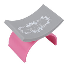 Nail Hand Rest Ergonomic UShape Soft Silicone with Wrist Support Detachable Base for Manicure Rose Pink