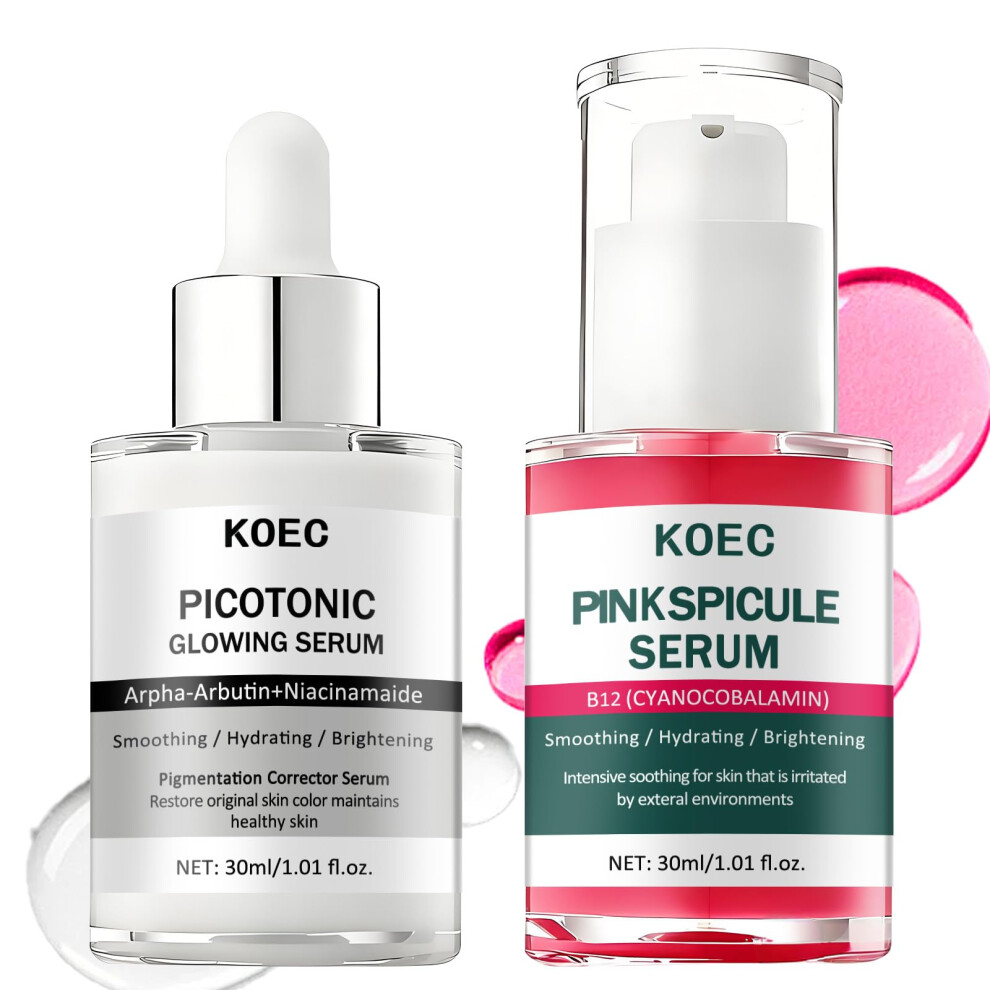 Pore Minimizing Serum and Brightening Face Serum Set with Niacinamide Collagen for Even Skin Tone