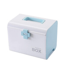 First Aid Kit Blue, Large Capacity Medical Box With Drawer, Cross Lock, Portable Organizer For Home And Car