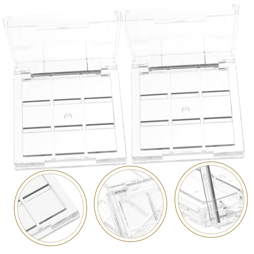 2pcs Empty Eyeshadow Palette with Lids, DIY Custom Makeup Case, Compact Travel Size 1