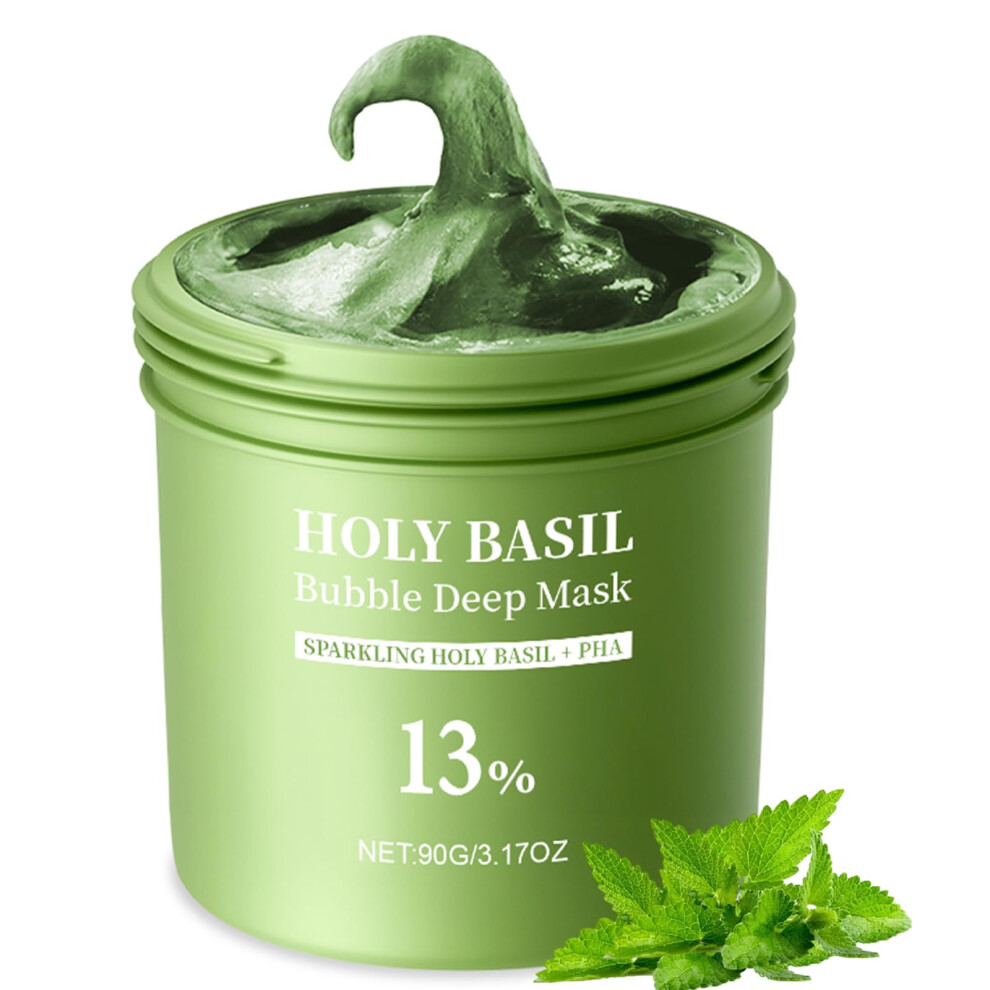 Holy Basil Carbonated Bubble Face Mask for Deep Pore Cleansing and Blackhead Removal, 1pc