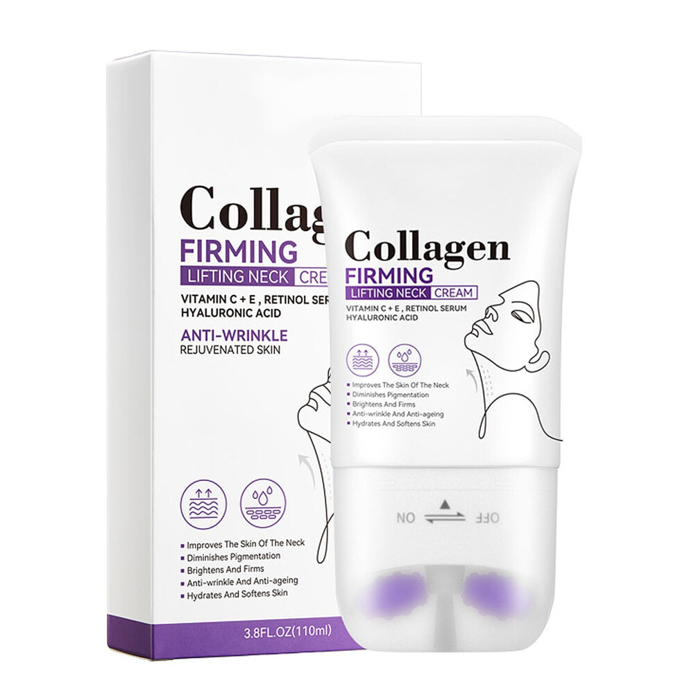 Cream Neck Firming With Roller For Lifting Sagging Skin, Collagen Retinol And Hyaluronic Acid