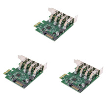 3x Low Profile 4-poorts PCI-E naar USB 3.0 HUB PCI Express uitbreidingskaartadapter 5 Gbps USB 1.1/2.0/3.0 besturingssystemen