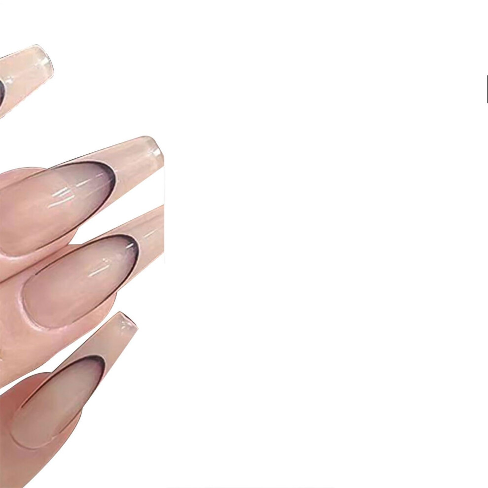 Black French Tip Nail Stickers And Selfadhesive Moon Shaped Nail Decals For Fast Salon Manicure