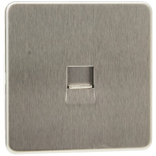 Knightsbridge SF7300BC Screwless Telephone Master Socket - Brushed Chrome (1-Piece)