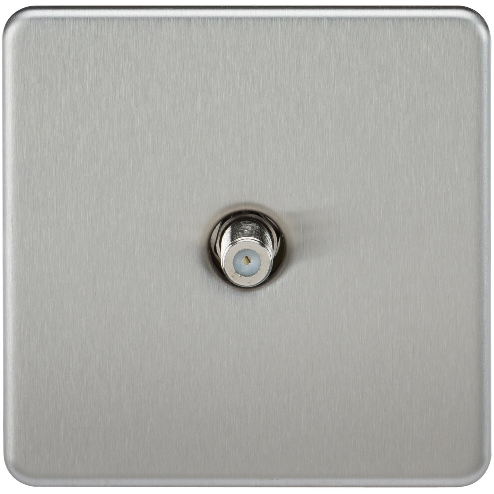 Knightsbridge Sf0150bc (Non-Isolated) Screwless 1-Gang Sat Tv Outlet, Brushed Chrome 013523117193