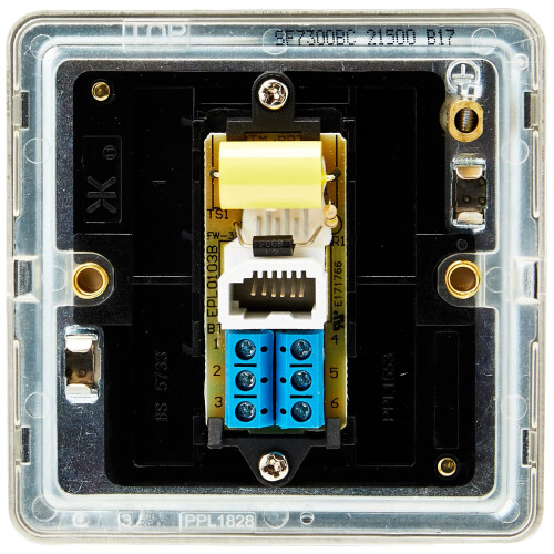 Knightsbridge SF7300BC Screwless Telephone Master Socket - Brushed Chrome (1-Piece) 2