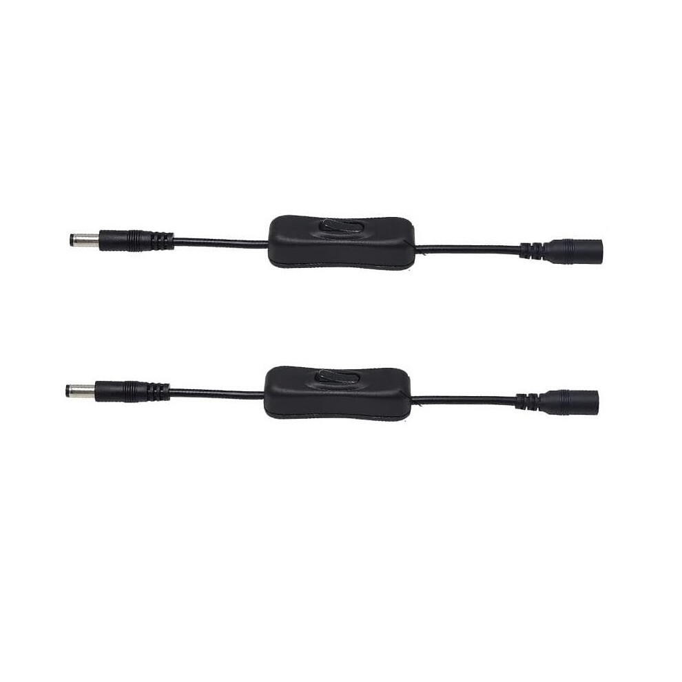 Switian 2 Pcs Dc 12V Inline On/Off Switch 5.5X2.1mm Dc Switch Jack Connector Cable Male To Female For Led Strip Light Cctv Camera 653998748395