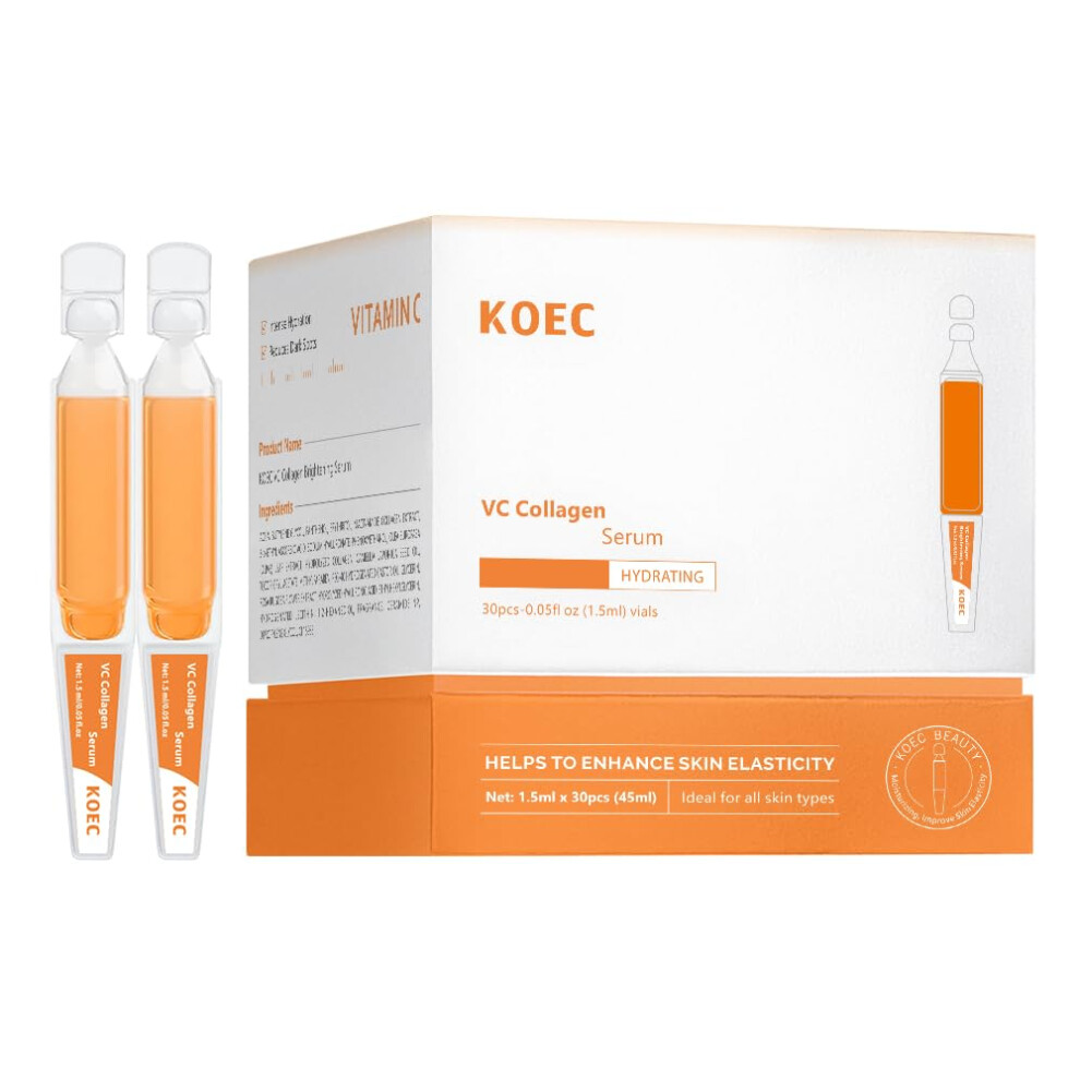 Vitamin C Collagen Serum Capsules with Hyaluronic Acid for Radiance and Deep Hydration 30 PCS