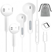 2 Pack USB C Headphones for iPhone 16 17,USB C Earphones Type C Headphones In Ear Earbuds Wired with Mic &Volume Control for iPhone 15 Plus Samsung