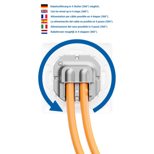 deleyCON 5x CAT6a Network Socket 2x RJ45 Sockets Shielded Flush-Mounted Installation 10 Gbit Ethernet Network LAN Socket Patch Network Installation 2