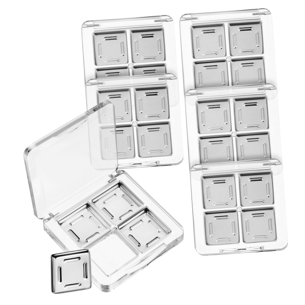 6pcs Clear Empty Eyeshadow Palette with Lid Stackable Makeup Organizer for Grid Storage