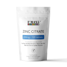 Zinc Citrate 50mg 60/120 / 360 Tablets Sexual Health Acne Immune System Skin Hair Vision (120)