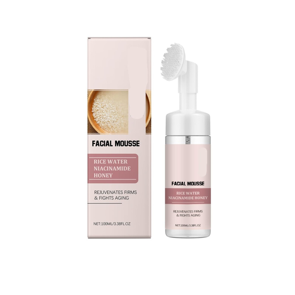 Facial Cleansing Brush and Foam Cleanser 2PCS Set for Deep Pore Cleaning and Gentle Exfoliation