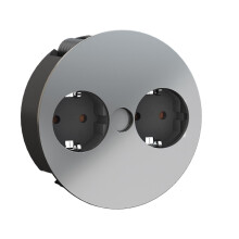 Dual Socket Countertop Swivel 2 Socket Matt Chrome