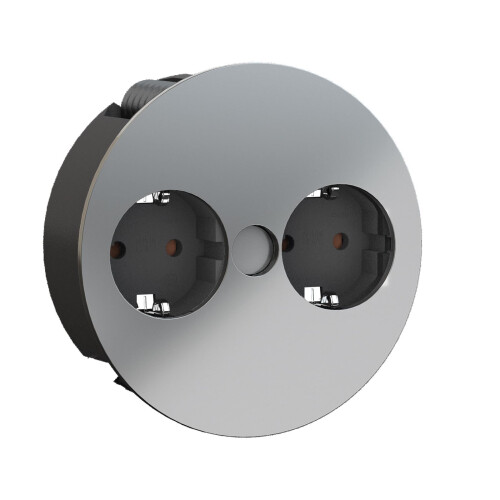 BACHMANN Dual Socket Countertop Swivel 2 Socket Matt Chrome