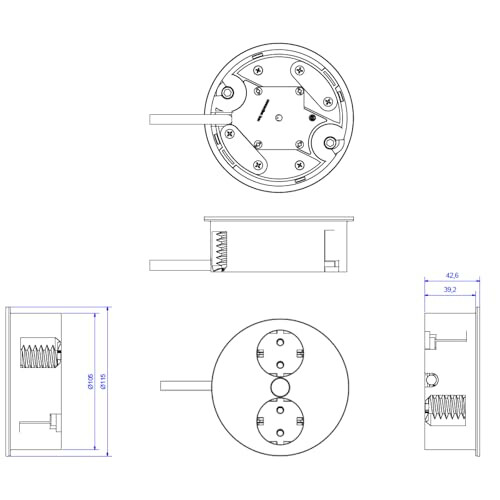 BACHMANN Dual Socket Countertop Swivel 2 Socket Matt Chrome 1