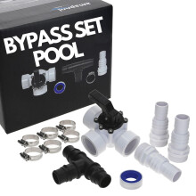 Amapool Swimming Pool Bypass Kit 12 Pieces I Kit for Pool Heating and Sand Filtration System I Valve 3 Way Pool I Swimming Pool Connection Kit I