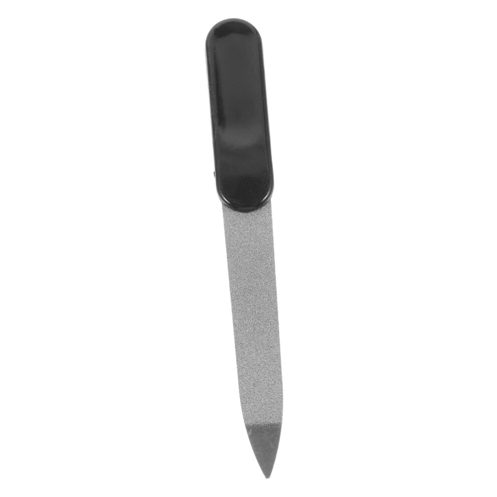 Stainless Steel Nail File for Natural and Acrylic Nails, Ergonomic Grip, Professional Manicure Pedicure